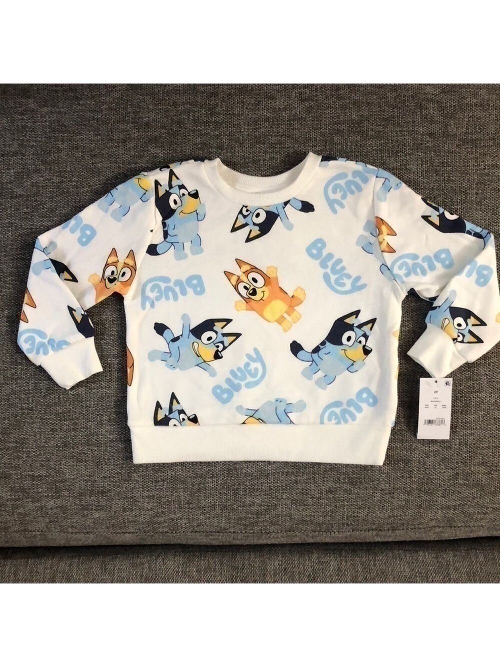 Moose Bluey Bingo Long Toddler Boys Sleeve Pullover Sweatshirt White 2T - Picture 5 of 13